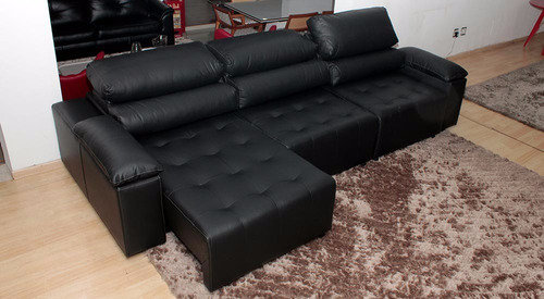 Sofa De Couro Retratil E Reclinavel 3 Mod. San Marino 2,60m 