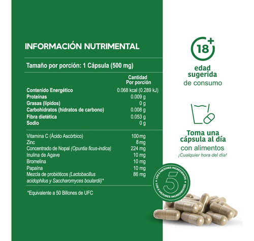 Imagen 3 de 7 de Lifeed Digestión Probióticos Prebióticos Fibra Enzimas Vitc