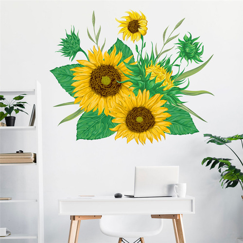 Adhesivos Decorativos De Pared Con Forma De Girasol, Decorac