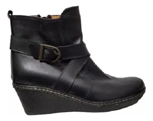 Botas Bajas Ecocuero Dama Zapatos Con Hebilla Plataforma