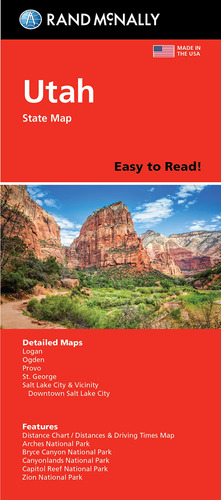 Book : Rand Mcnally Easy To Read Folded Map Utah State Map 