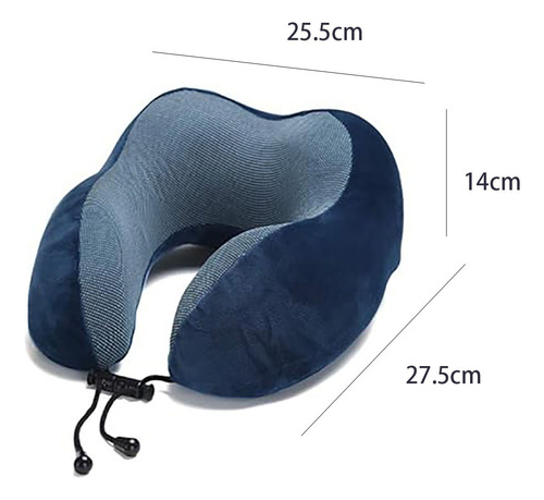 Cómoda Almohada De Espuma Viscoelástica En Forma De U Azul