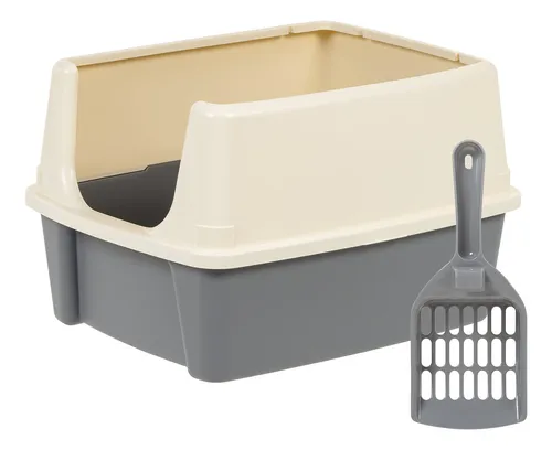 Caja De Arena Para Gatos Amazon Basics Alta Con Parte Superi