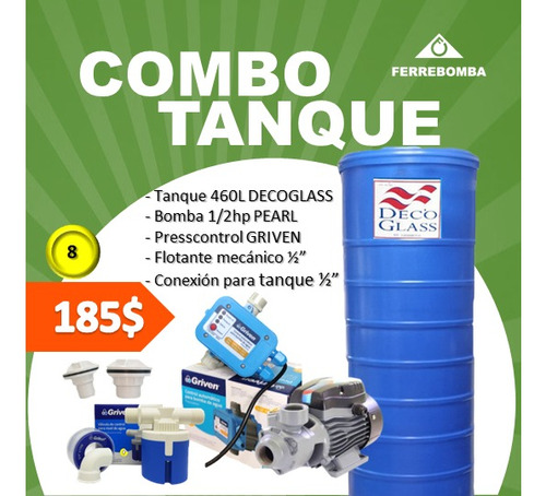 Combo: Tanque 460lt Deco Glass, Accesorios,bomba 1/2hp Pearl