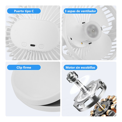Sa De Ventilador De Escritorio Con Luz 5 Velocidades