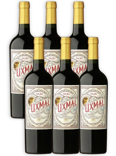 Uxmal Vino Malbec Caja X6u 750ml Tupungato Mendoza