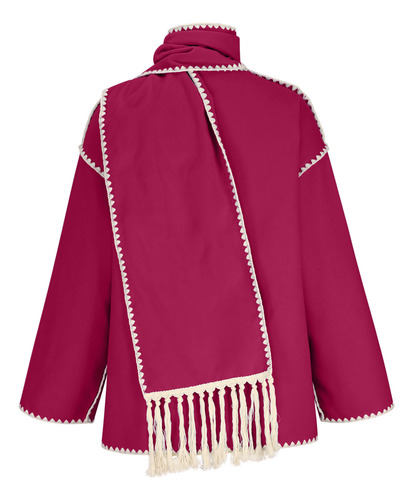 Jaqueta Feminina De Lã De Inverno Espessada E Folgada Tassel