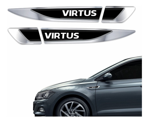 Par Emblemas Laterais Paralama Porta Volkswagem Virtus Res24