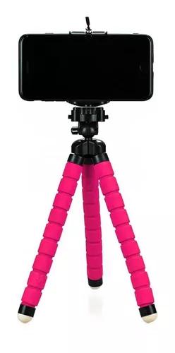 Mini trípode flexible para teléfono móvil de 16 cm, color rosa