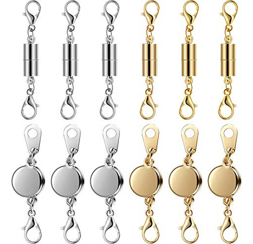 12 Pieces Magnetic Necklace Clasp Locking Magnetic Jewe...