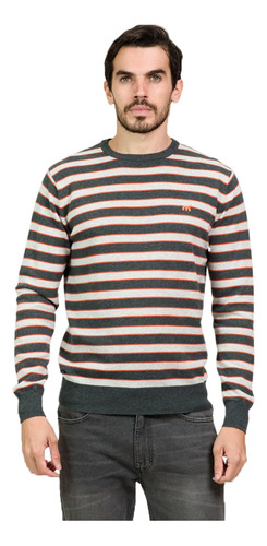 Sweater Pullover Rayado Algodón Moda Hombre Mistral 40051-2