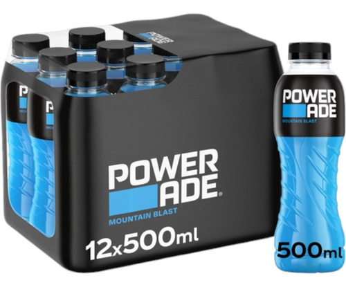 Kit 12 Unidade Powerade Isotônico Azul Mountain Blast 500ml