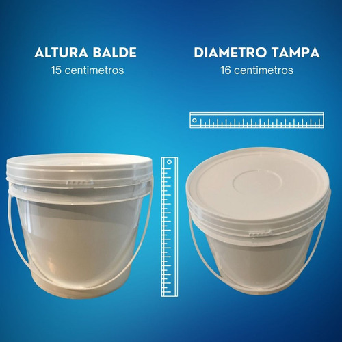 Balde Para Abastecer Caminhão 2.2 Litros Com Tampa 50 Pçs