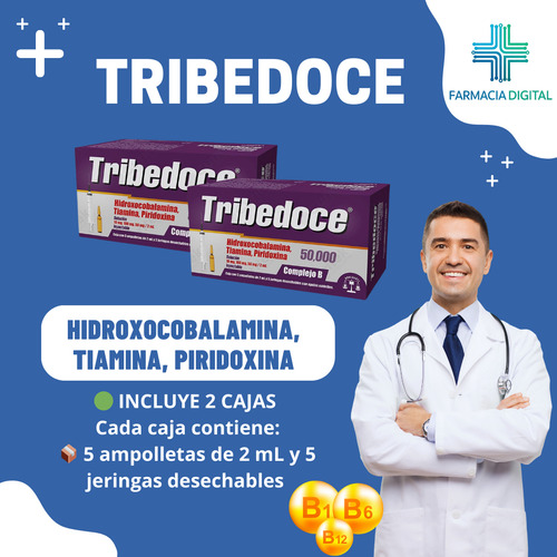 Tribedoce Inyectable 50,000 Ampolletas Complejo B - 2 Cajas