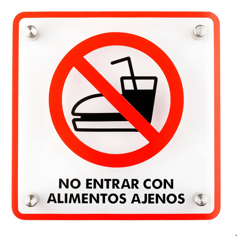 Letrero Señalética No Entrar Con Alimentos