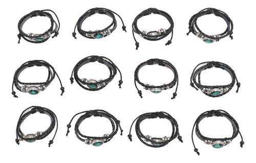 Pulseiras Trançadas Com Punho, 12 Peças, Pulseira De Poliure