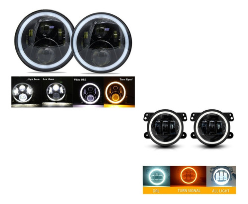 Faros Unidades Niebla Led Jeep Wrangler 2008 2009 2010 2011