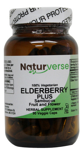 Suplemento Naturverse Elderberry Plus Powder 90 Cápsulas Veg
