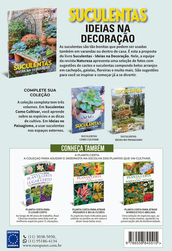 Suculentas Ideias Na Decoração Editorial Editora Europa Capa Mole Em Português