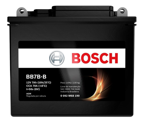Bateria Moto Bosch Xr 200/nx 350 Sahara 12v 7ah Bb7b-b