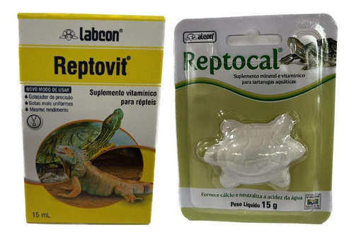 Reptocal 15g + Reptovit 15ml Labcon Suplemento Para Repteis