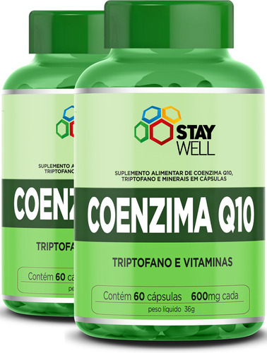2 Potes Da Coenzima Q10 - Fórmula Avançada Com 100mg De Coenzima Por Dose Mais Vitaminas - 60 Cápsulas