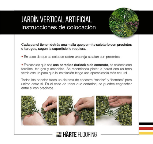 Imagen 3 de 6 de Jardin Vertical Artificial Muro Verde Valencia Panel