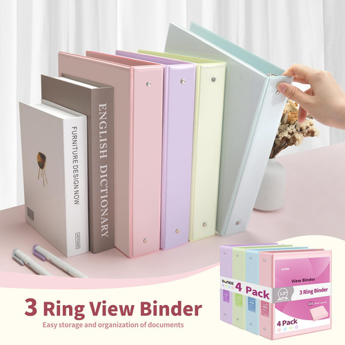 Carpeta Tamaño Carta Con 3 Anillos De 1.5 Pulgadas 4 Pzas