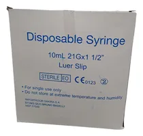 Comprar Jeringa Descartable 10cc Con Aguja 21gx1 1\u002F2 Caja X100