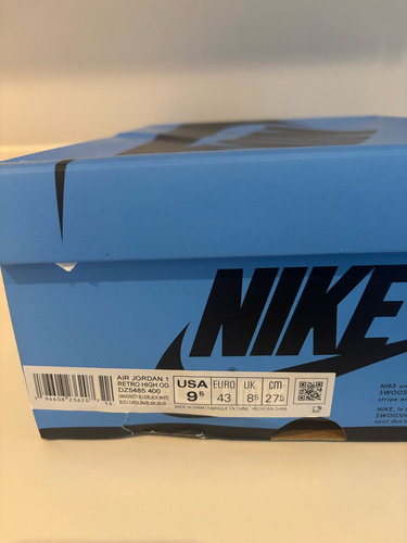 Jordan 1 Retro High Og Unc Toe 9.5 Usa (Usado)