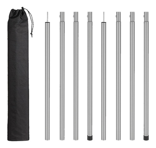 8 Peças Postes De Tenda Para Lona Prata 57,5 Cmx25cm