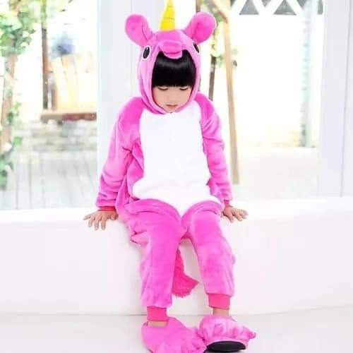 Pijama Unicornio Fucsia Importado Antialérgico Enterizo Niña