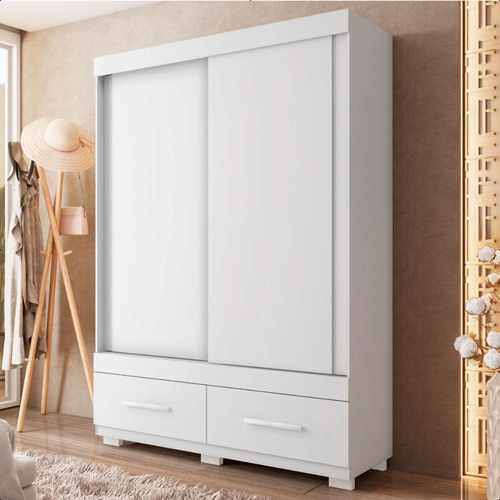 Guarda Roupa Mongi 2 Portas 2 Gavetas Branco Caemmun