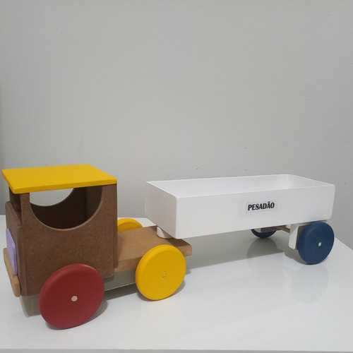 Brinquedo Educativo Carreta Colorida De Mdf