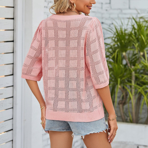 A Jersey De Punto Con Protección Solar Hueca Para Mujer