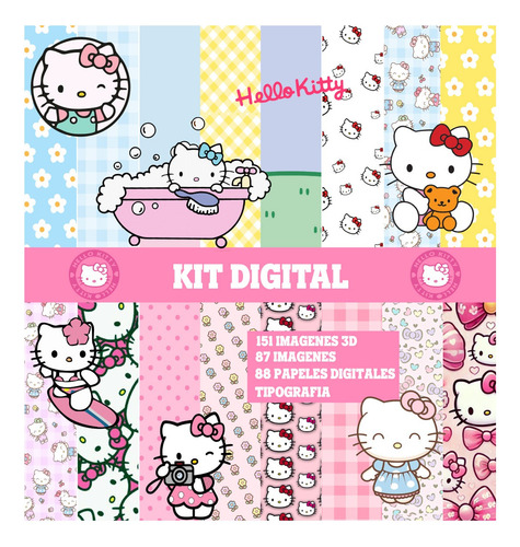 Kit Digital Cliparts Imagenes Png Fondos Hello Kitty