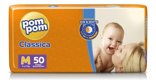 Imagem 2 de 3 de Kit Fralda Pom Pom Clássica Mega M 300un