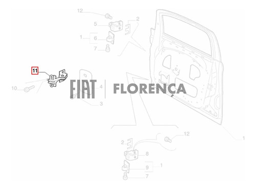 Limitador Da Porta Dianteira Original Fiat Strada Palio Idea