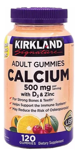 Adult Calcium Gummies 120 Unid - Kirkland Sabor Frutas