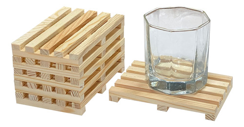 Paquete De 6 Posavasos De Madera Sin Terminar Para Bebidas D