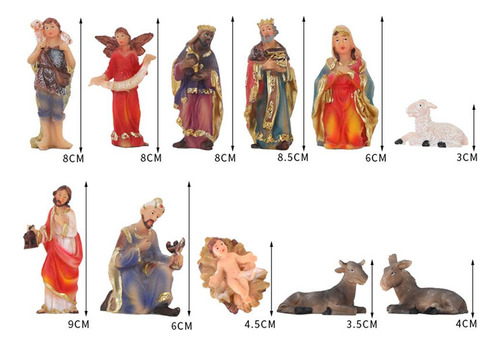 Juego De Figuras Navideñas De 11 Piezas. Decoración De