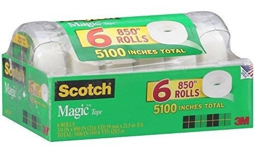 Mega Pack De 5,100 Pulgadas, Cinta Scotch Magic (3/4 X 850