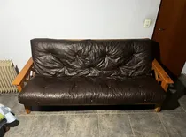 Comprar Futon Sofá\u002Fcama Impecable 3 Cuerpos 3 Posiciones Marrón Oscuro Liso