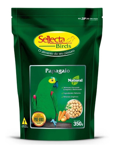 Sellecta Papagaio Natural 350g Extrusada Alimento Completo