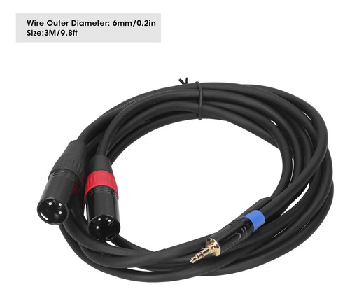 Amb Conector De Áudio Estéreo Macho De 3,5 Mm Para 2 Xlr