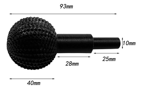 W Fresa Rotativa Con Cabezal De Molienda, Esférica, Negro