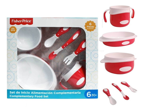 Set De Alimentación Bebé Fisher Price 6 Piezas Libre Bpa