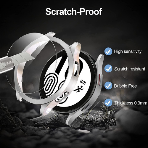 5 Protectores + Vidrio Templado Samsung Galaxy Watch 4 40mm