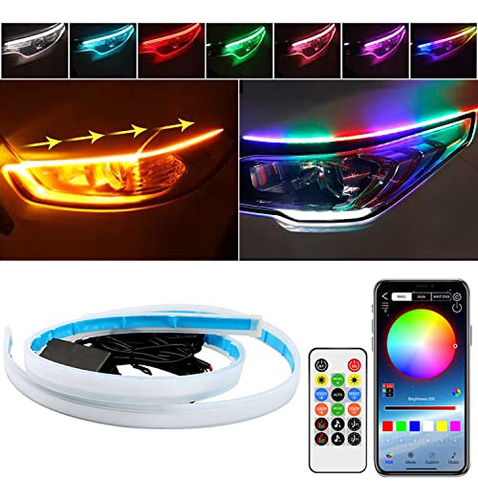 Car Headlight Led Strip, Tekshinny 2pcs 24 Pulgadas Lámparas