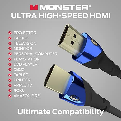 Monster 6ft Ultra Cobalt 2.1 Cable Electrónico Hdmi - 48gbps